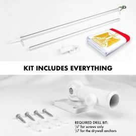 UD_G128 Combo Pack: 6 Feet Tangle Free Spinning Flagpole (Silver) Egypt Egyptian Flag 3x5 ft Printed 150D Brass Grommets (Flag I