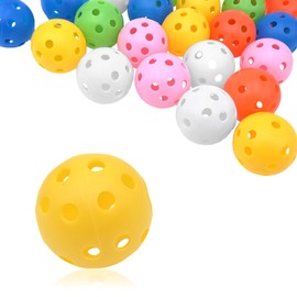 LICQIC 24 Pcs Golf Practice Balls, Air Flow Hollow Practice Golf Balls, 42 mm Plastic Golf Balls, for Swing Practice, Driving Range, Home Use