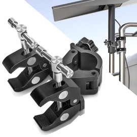 ZAMLIE Starlink RV Mount for Ladder, Roof Rack OR Outdoor Portable Clamp, Aluminum Mounting Holder Compatible with RV Railing Use Truck Van Yachat Boat Pole Adjustable Clamps for Gen 1 2 3