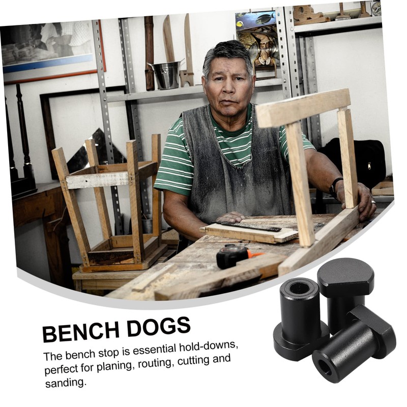 LALAFINA 3pcs Aluminum Alloy Workbench Dog Clamp Bench Planing Stop