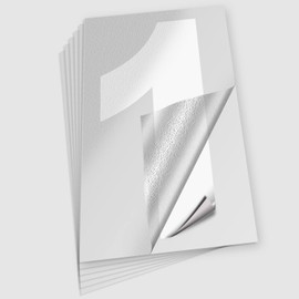 iSYFIX Reflective Vinyl Number 1 (One) Stickers - 6 Pack 8 inch Self Adhesive - Premium Decal Die Cut & Pre-Spaced for Mailbox, Signs, Door, Cars, Trucks, Home, Business, Address Number, in & Outdoor