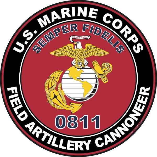 U.S.M.C. MOS 0811 Field Artillery Cannoneer Decal 3.8" 2 Pack