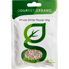 Gourmet Organic Herbs White Pepper Whole 40g Sachet