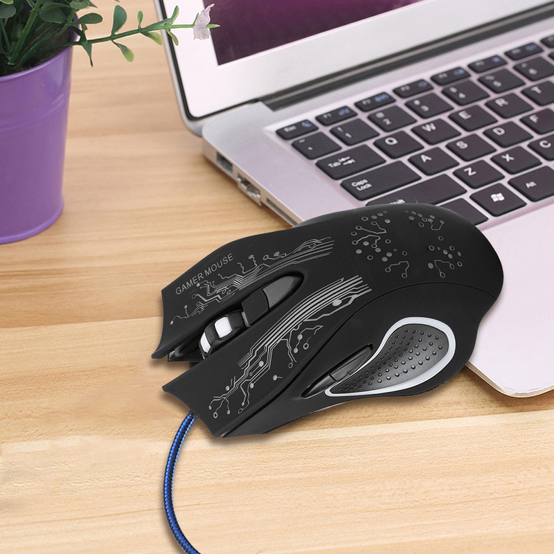 Wired Mouse LED Luminous 6 Key USB Home Office Gaming