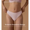 SHARICCA Womens Seamless Thongs No Show Underwear Soft Ribbed Invisible