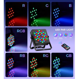 36 LED Stage Par Lights RGB LED Par Lights, DJ Par Lights Remote & DMX Controlled Sound Activated Auto Play Uplights for Wedding Birthday Christmas Music Show Dance Party Stage Lighting