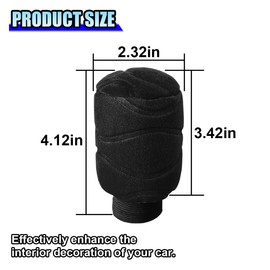 Car Gear Shift Knob Cover, Universal Automotive Gear Lever Handle Protector Cover, Vehicle Stick Shifter Cover Car Interior Decoration Accessories for Most Cars, SUVs, Trucks (Black)
