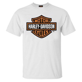Harley-Davidson Men's Bar & Shield Logo Crew-Neck Cotton T-Shirt - White