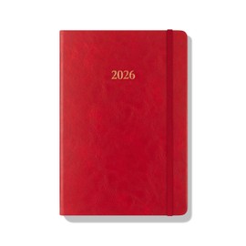 Wykeham's Executive 2026 Daily Journal Planner (Crimson, 8.5"×5.5")