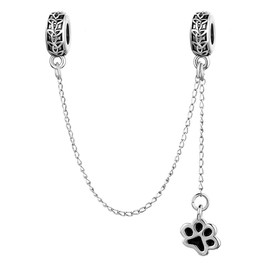 SBI Jewelry Dog Safety Chain for Bracelet Charm Crystal Dog Mom Love Paw Print Bracelets for Mom Daughter Granddaughter Cousin Sister Best Friends Birthday