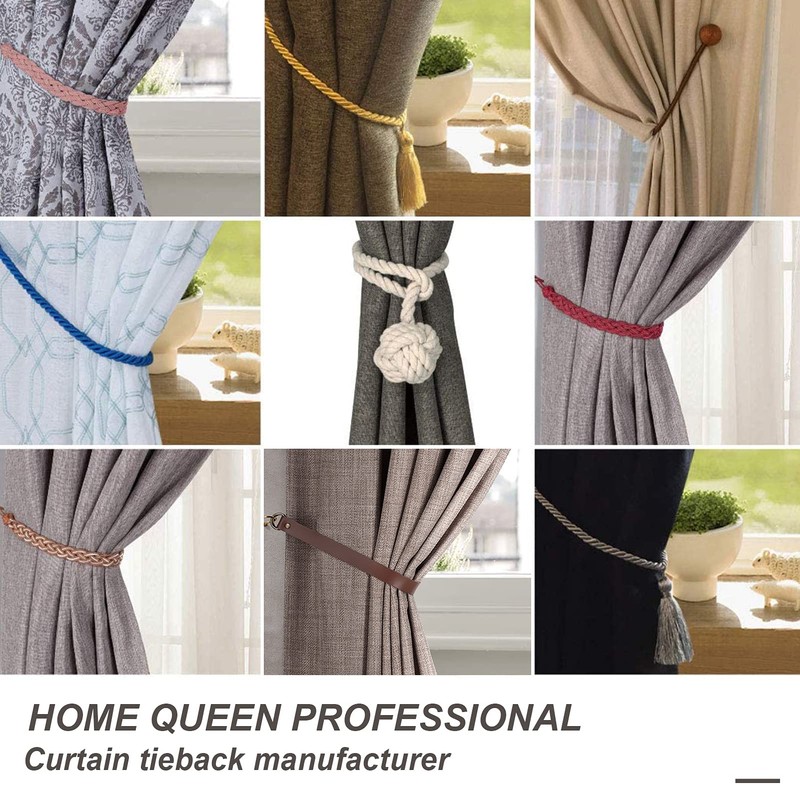 Home Queen Leather Curtain Tie Backs Attach to Wall, Outdoor