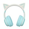 RGB Light Cat Ear Headphone, Foldable 3.5mm Wired Wireless BT