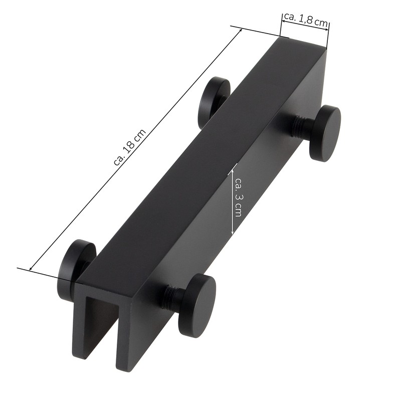 Glass Shower Wall Hook Rack Double Hook Rack with 4