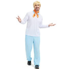 Mahoon Halloween Fred Costumes Cosplay, Azul & blanco, X-Large