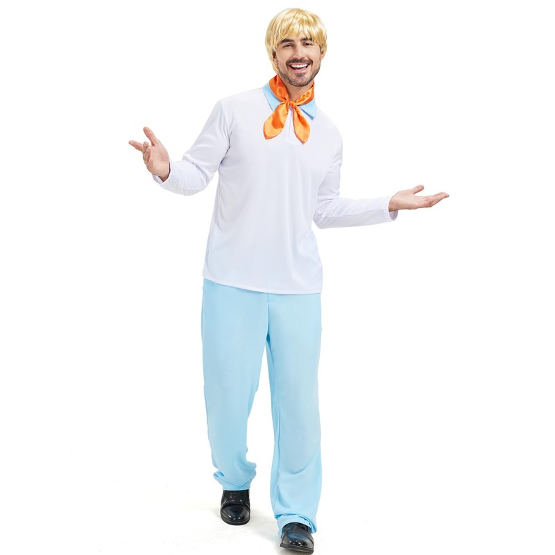 Mahoon Halloween Fred Costumes Cosplay, Azul & blanco, X-Large