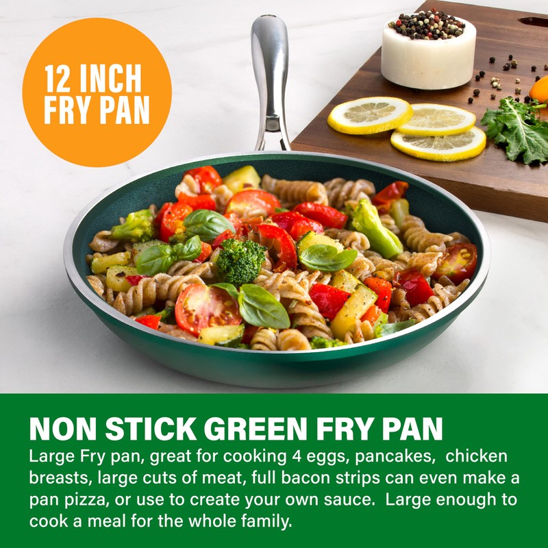 Granitestone Green Frying Pan with Ultra Nonstick Durable Mineral &