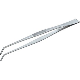 TRUSCO TSP-40 Stainless Steel Tweezers, Large, 11.8 inches (300 mm), Curved, With Grooves