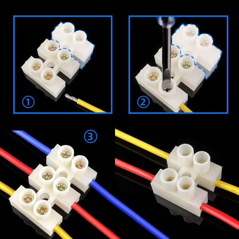 Tnisesm/30Pcs Quick Connect Screw Terminal Block 2/3 Position Wire Connectors