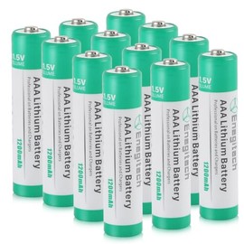 Enegitech AAA Lithium Batteries, 1.5V Non-Rechargeable Triple AAA Battery for Water Leak Detector TV Remote Control Hygrometer Flashlight (AAA 12 Pack)
