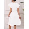 Oppchy Women's Summer Midi Dresses Casual Ruffle Sleeve V-Neck Flowy