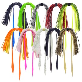 Eupheng 12 Colors Silicone Jig Skirts Fishing Lure Skirt Replacement for Spinnerbaits Bass Buzzbaits DIY Squid Jig Spinner Bait Buzzbaits Accessories