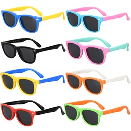 Mdvora Kids Polarized Sunglasses, Toddler Sunglasses UV Protection Flexible Rubber Glasses Shades(8pcs)