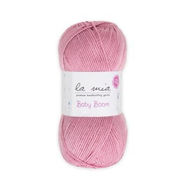 1 madeja La Mia Baby Boom, 100% hilo acrílico antibolitas para tejer y ganchillo para tejer y ganchillo, 100 g (3.5 oz) / 250 m (273 yardas), peso 3: Light Dk, rosa seca - 1763