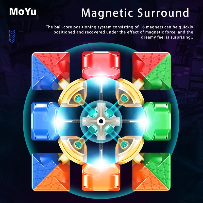 Moyu Super RS3M 3x3 Magic Cube, Professional 3x3 Puzzle Cube