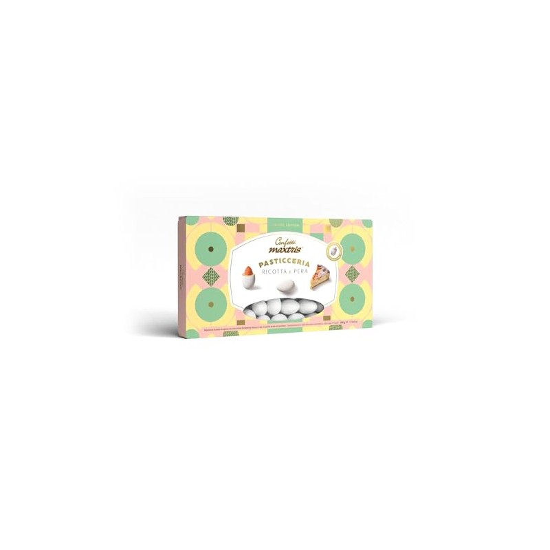 Confetti Maxtris Ciocomandorla gusto Ricotta e Pera, scatola 500g