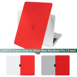 Batianda Laptop Case for New MacBook Pro 13 2022 2020 Release Plastic Hard Shell Cover with Keyboard Cover and Screen Protector for Mac Pro 13'' Touch Bar Model M2 M1 A2338/A2289/A2251,Matte Red