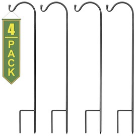 Sorbus® Shepherd's Hooks - Set of 4 Extendable Garden Planter Stakes for Bird Feeders, Outdoor Décor, Plants, Lights, Lanterns, Flower Baskets, and More! Heavy Duty - Up to 6.5 Lbs. (4 Pack)