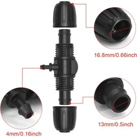 Hydrogarden Pack of 15 Hose Connectors, 1/2 Inch, T-Piece Irrigation Connector, Garden Hose Connector, Reducing Tee with Barbed for Garden Watering System