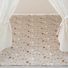 TreeBud Baby Play Mat, Non-Slip Baby Activity Padded Rug, Teepee Play Mat for Kids Toddlers (Gary - Star, 47.3"x47.3" - Square)