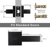 NIZADO 6 Pack Black Privacy Lever Door Hardware, Square Bath