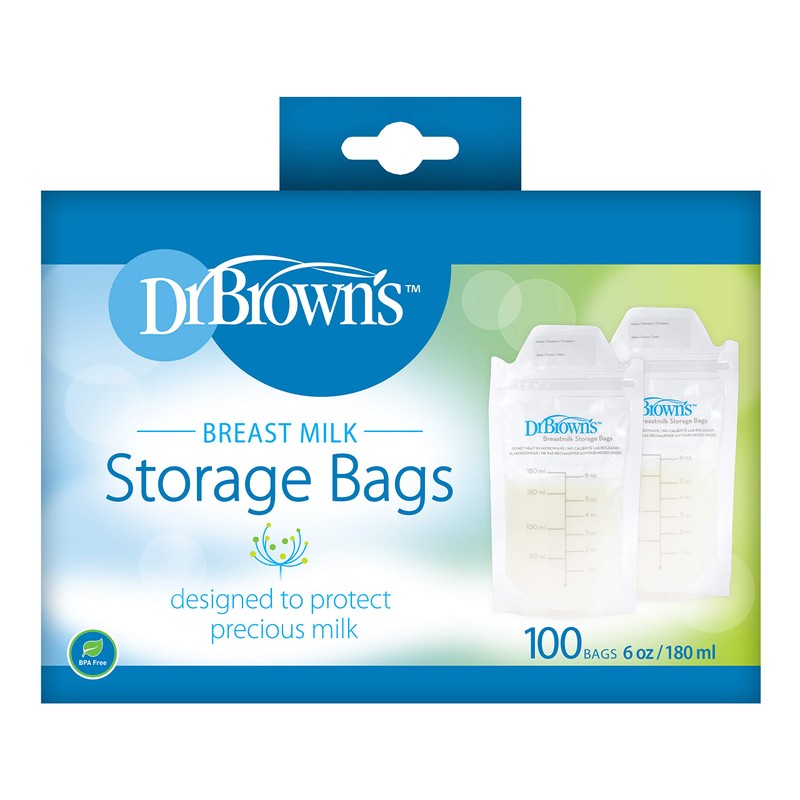 Dr. Brown's - Bolsa de almacenamiento para leche materna, Marrón,