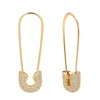 Gold-Plated Safety Pin Earrings for Women Gold-Plated Cubic Zirconia Safety
