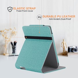 Vakarey Case for Kobo Clara Colour/Clara BW/Clara 2E, Sleep Case for Tolino Shine Color/Shine 4/Shine 5 Case with Hand Strap, Green