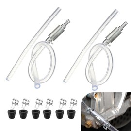 Dogary 2 PCS Brake Bleeder Hose, Leak-proof Seal Brake Bleeder Kit with 6 Nozzle Cap 6 Clamp, One Way Check Valve Tube Bleeding Tool for Hydraulic System, Universal for Most Cars Motorcycles (Silver)