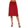 EXCHIC Women's Elastic Waist Plain A-Line Yoga Skirt - red,