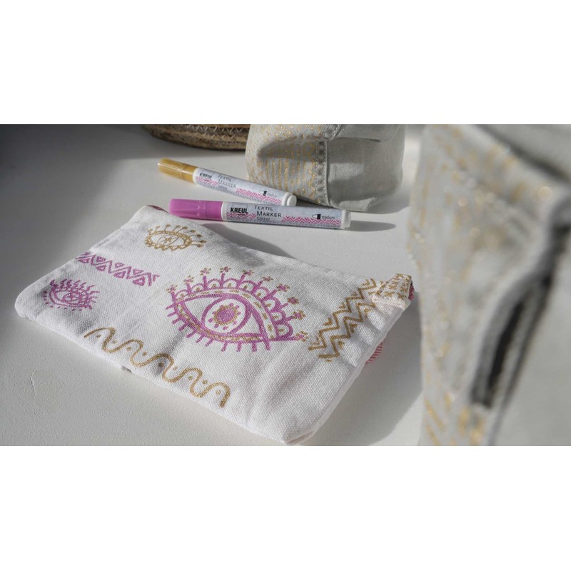 Javana Texi Mäx Glitter Fabric Paint Pen 12 Colours gold