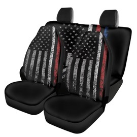 Darisoco American Flag Universal Car Seat Covers Full Set 4pcs Car Seat Cover for Auto Interior Seat Protection Travel Essentials