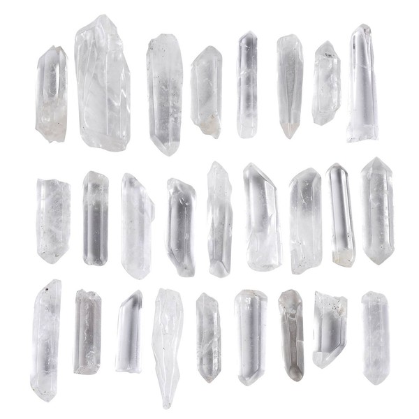 JOVIVI Natural Stone Rock Crystal Beautiful Clear Tip Size 15 mm - 40 mm Super Quality Natural Lace 100g/per Box