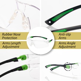 Wild Polar Premium Adjustable Safety Glasses for Work - With Case and Neck Cord - Premium Eye Protection Glasses with Anti-Fog Coating, Comfortable Fit, and Maximum Durability and Anti Scratch
