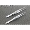 1 Set(2PCS)10cm/3.9'' Professional Stainless Steel Medical Dental Forceps Tweezers-Multifunction Straight