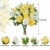 HUAESIN Artificial Flowers Silk Rose Peony Bouquets Yellow White Faux