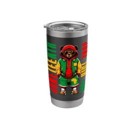 Juneteenth Teddy Bear Hip Hop African American Black Pride Stainless Steel Insulated Tumbler