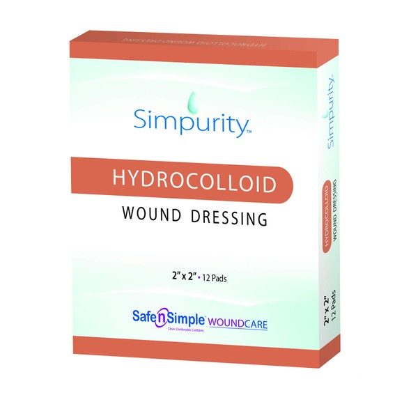 Simpurity Hydrocolloid Wound Dressing, 2" x 2", Box of 12 – Wound Care Dressing