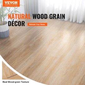 VEVOR Interlocking Vinyl Floor Tiles 48 x 7.3 inch, 10 Tiles 5.5mm Thick Snap Together Flooring, Natural Wood Grain Luxury Vinyl Flooring for Bedroom, Living Room, Bathroom (24.5 Sq.Ft/Box)