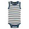 Gerber Baby Boys Multi-Pack Sleeveless Onesies Bodysuit Blue Stripe 18