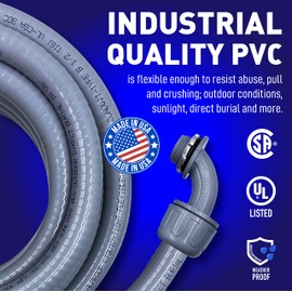 Sealproof 3/4" 100 Ft Flexible Non-metallic Liquid-Tight Electrical Conduit Type B, UL Listed, 0.75 Inch Dia